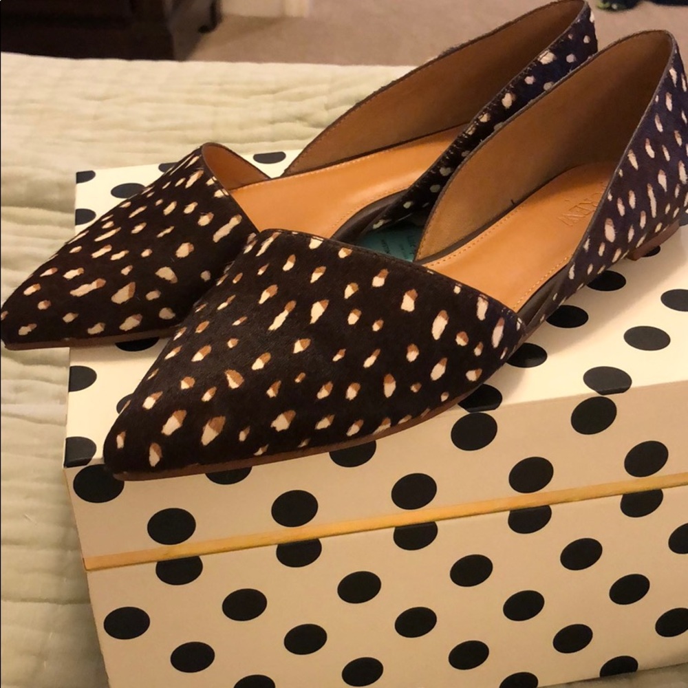 J.Crew calf hair flats, 7.5